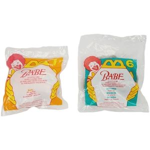 McDonald's Toy Plush Babe A Little Pig Goes A Long Way #1 BABE & #6 DUTCHESS